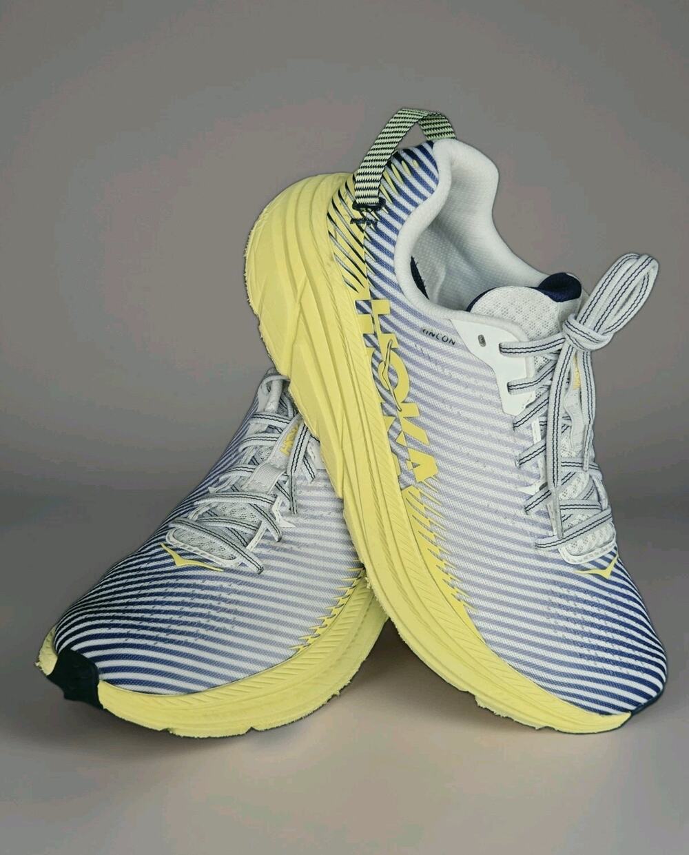HOKA ONE ONE Rincon 2 Men's US 7 Running Shoes White Yellow Blue Mesh